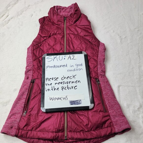 Lululemon Women's Berry Rumble Down For A Run Slim Full-Zip Puffer Vest Size 6 - Picture 7 of 7